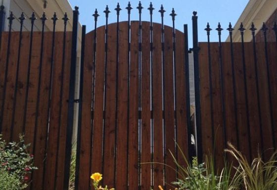 Iron Fence with Cedar Inserts